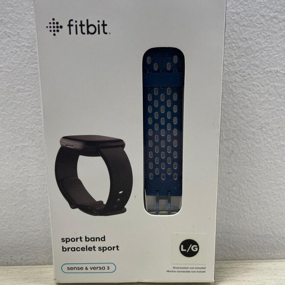 💥3/$30💥NIB Fitbit Sport Band for Versa 3/Sense, Color Sapphire/Fog Grey-Large - Picture 4 of 11